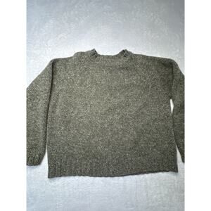 Vintage Abercrombie & Fitch Wool Sweater Made In Hong Kong L Heather Olive 1980s